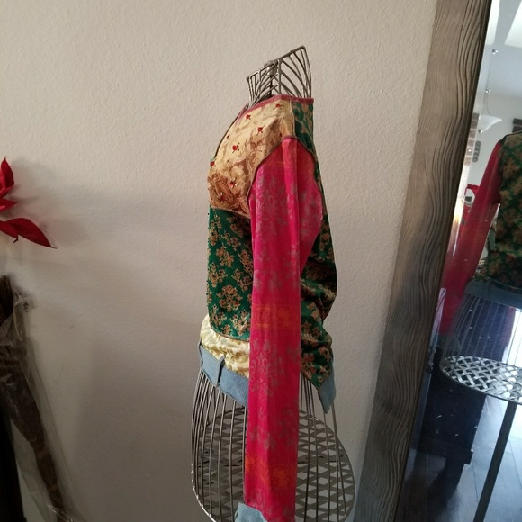 Vintage Velvet multi color long sleeve shirt - Picture 3 of 3